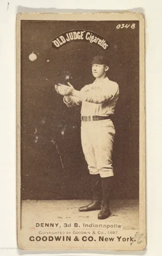 Jerry Denny, 3rd Base, Indianapolis, from the Old Judge series (N172) for Old Judge Cigarettes by Goodwin & Company, photograph, 1887