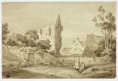 Wenlock Abbey, Sharpshire by George Augustus Holmes, drawing, 1852-1911