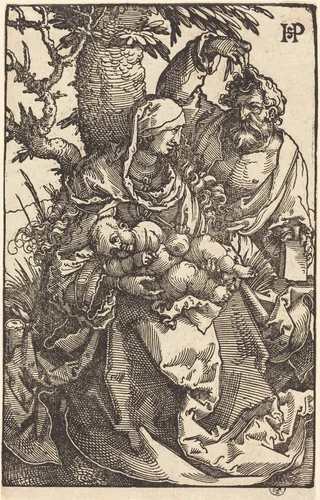 The Holy Family Under a Tree by Sebald Beham, print, 1521