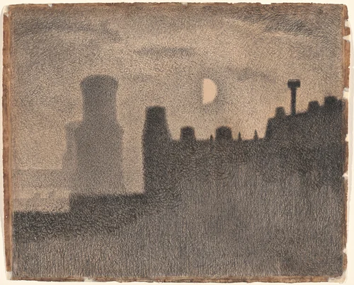 The Towers of Saint-Sulpice by Albert Dubois-Pillet, drawing, 1888