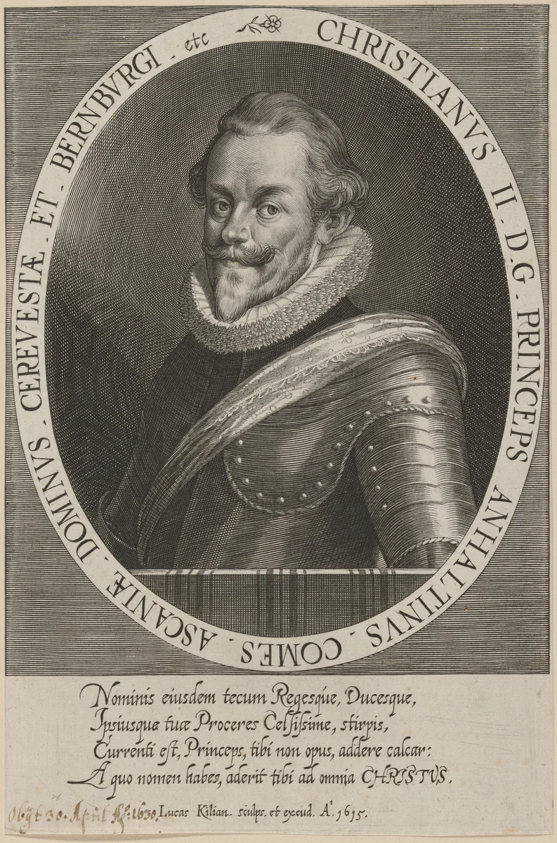 Christian II by Lucas Kilian, print, 1615