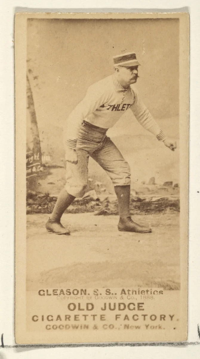 Gleason, Shortstop, Philadelphia Athletics, from the Old Judge series (N172) for Old Judge Cigarettes by Goodwin & Company, photograph, 1888