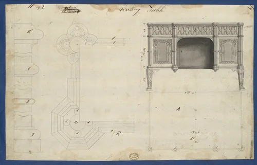 Writing Table, from Chippendale Drawings, Vol. II by Thomas Chippendale, drawing, 1753