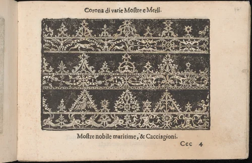 Corona delle Nobile et Virtuose Donne, Libro Terzo, page 16 (recto) by Cesare Vecellio, book, 1620