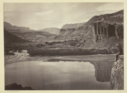 Looking Across the Colorado River to the Mouth of Paria Creek by Timothy O'Sullivan, photograph, 1873
