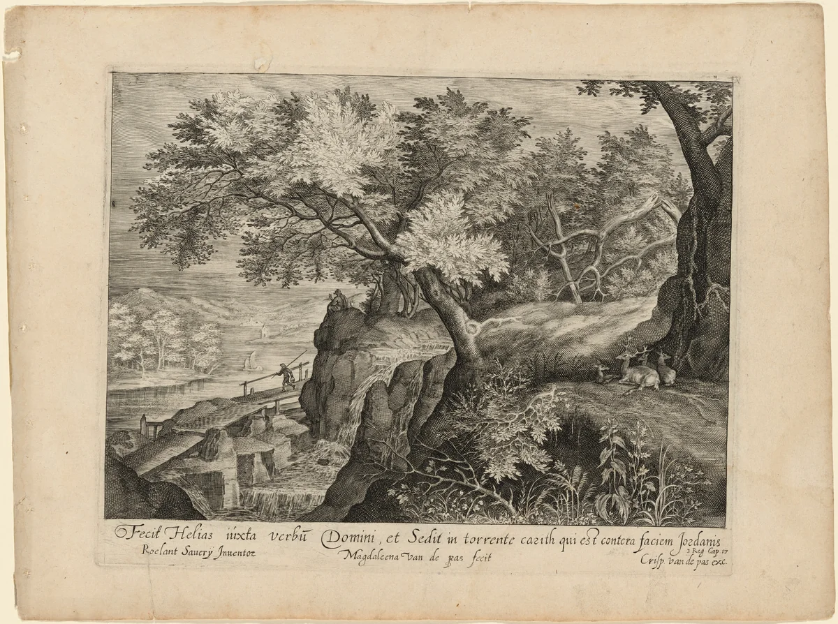 Landscape with Elijah Perching on a Rocky Outcrop in the Distance by Magdalena van de Passe
Roelandt Savery
Crispijn van de Passe I, print, 1620-1630