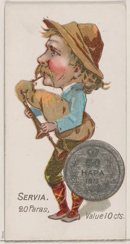 Servia, 20 Paras, from the series Coins of All Nations (N72, variation 1) for Duke brand cigarettes by W. Duke, Sons & Co., print, 1889