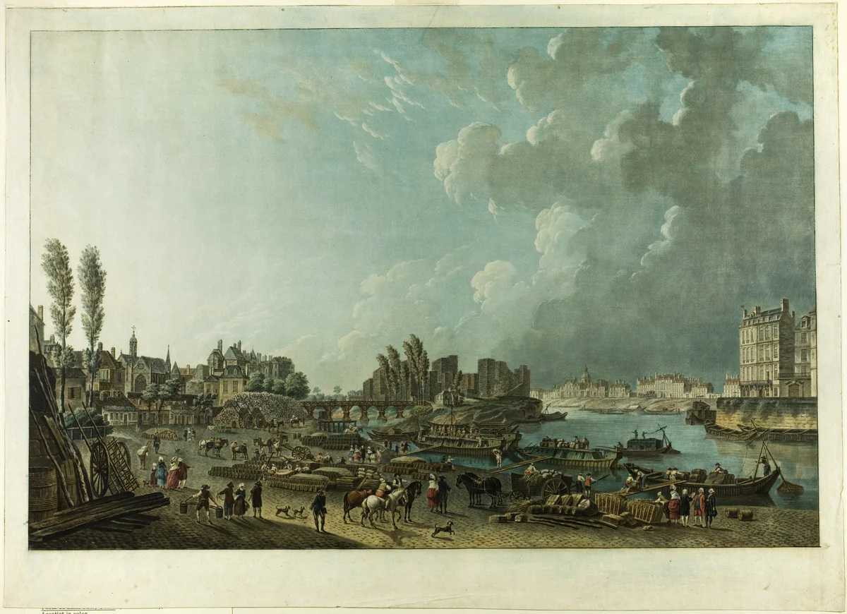 Port de St. Paul, Paris by Charles Melchior Descourtis, print, 1783