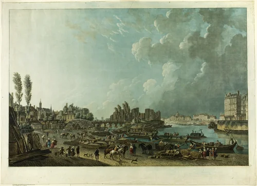 Port de St. Paul, Paris by Charles Melchior Descourtis, print, 1783