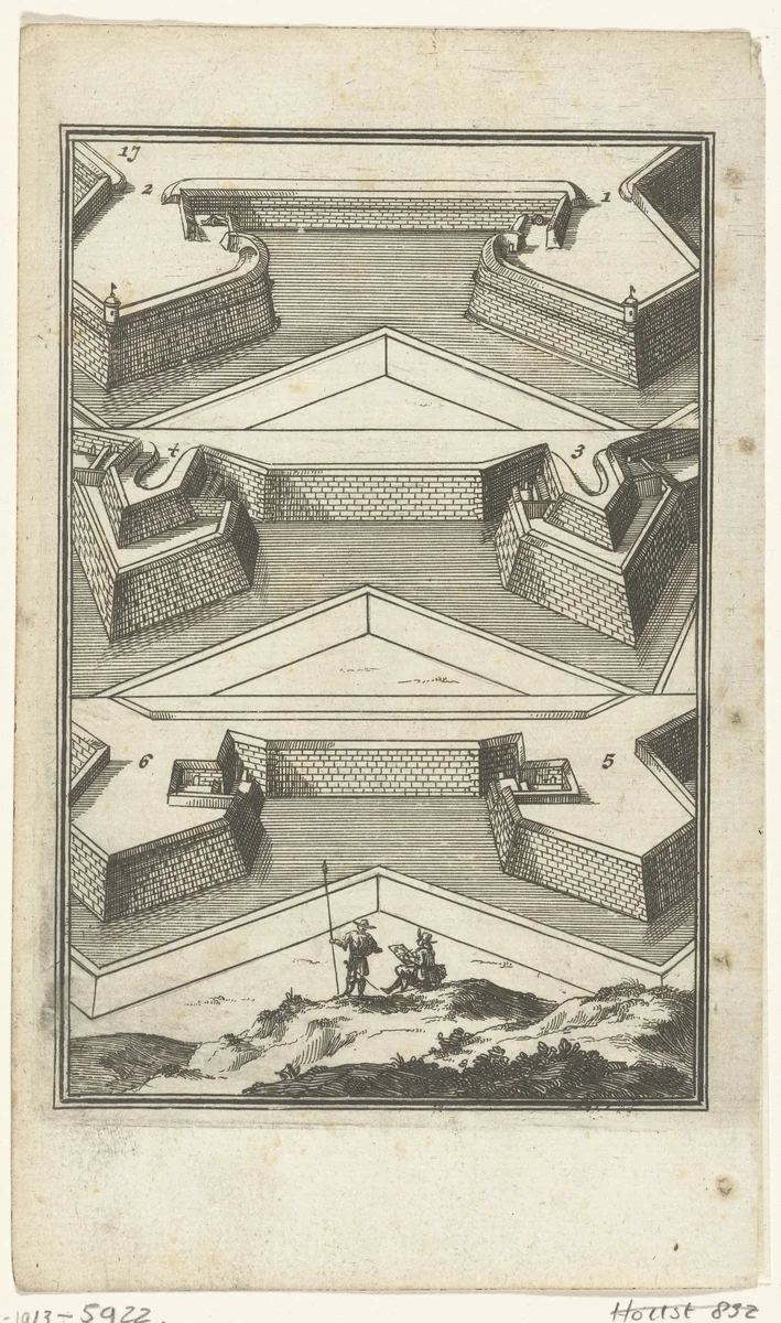 Illustratie voor 'Den Arbeid van Mars' van Allain Manesson Mallet by Romeyn de Hooghe, print, 1672