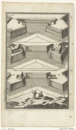 Illustratie voor 'Den Arbeid van Mars' van Allain Manesson Mallet by Romeyn de Hooghe, print, 1672