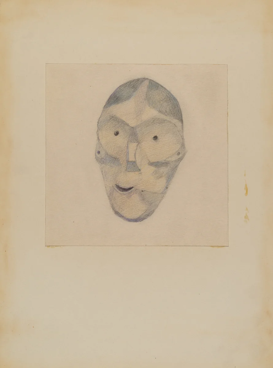 Wooden Mask by Margaret Knapp, index of american design, 1935-1942