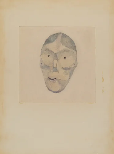 Wooden Mask by Margaret Knapp, index of american design, 1935-1942