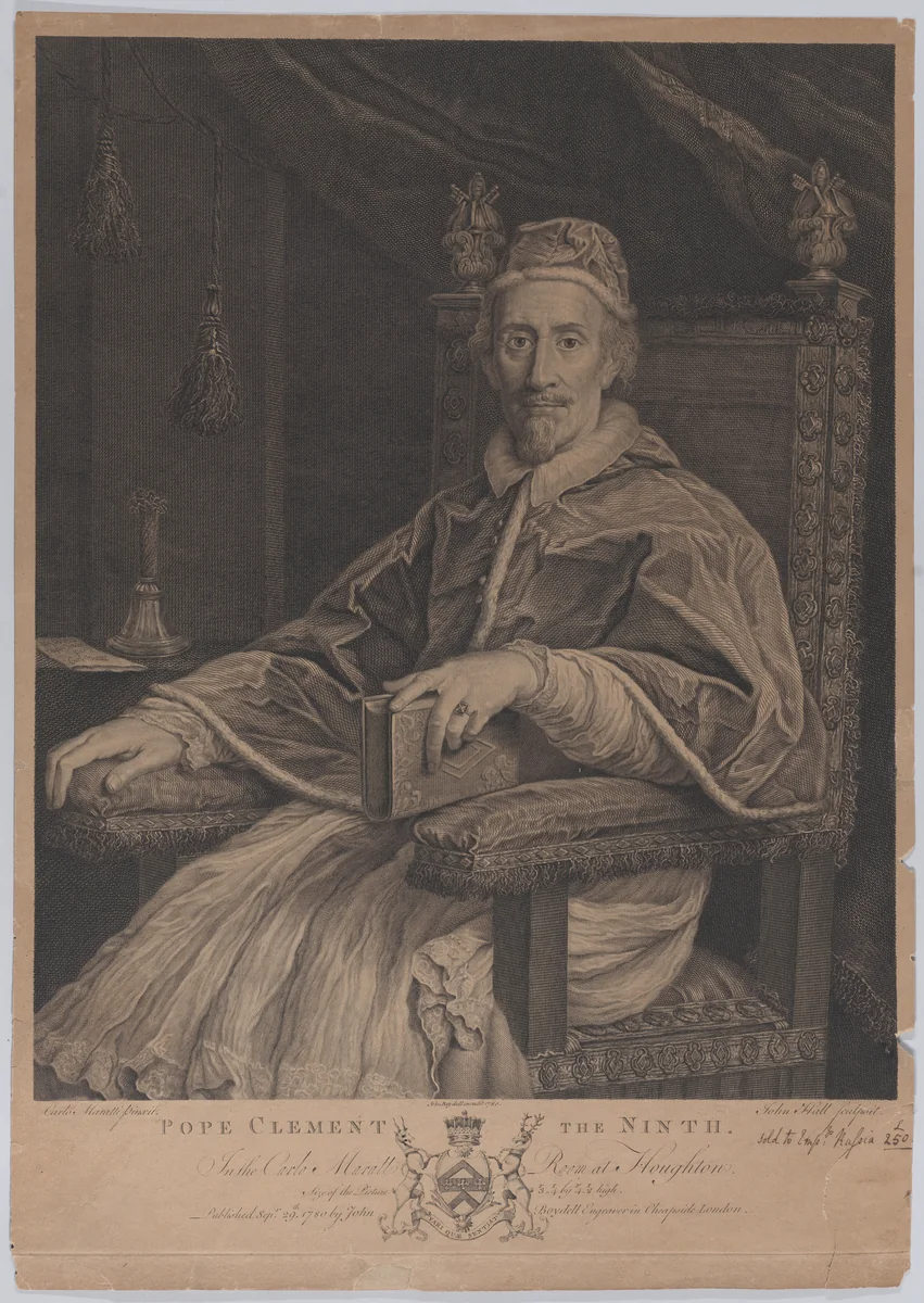 Pope Clement the Ninth by John Hall, print, 1780