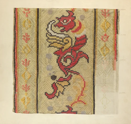 Woven Textile: Technique Demonstration by Dorothee L. Bates, index of american design, 1935-1942
