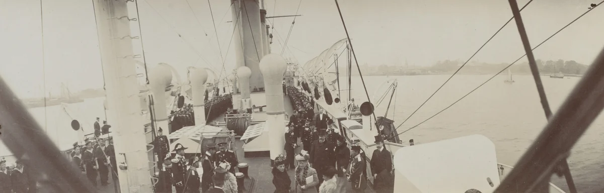 Alexandra, Queen of Great Britain, Visiting a Russian Ship by Unidentified Photographer, photograph, 1912