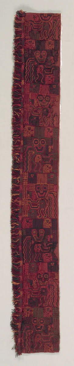 Mantle Border Fragment with Oculate Being by Unknown, textile, -200-200