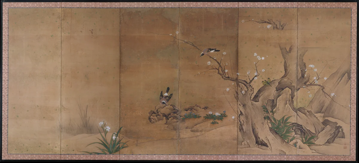 Birds and Flowers of the Four Seasons by Kano Sanboku, painting, 1667-1699