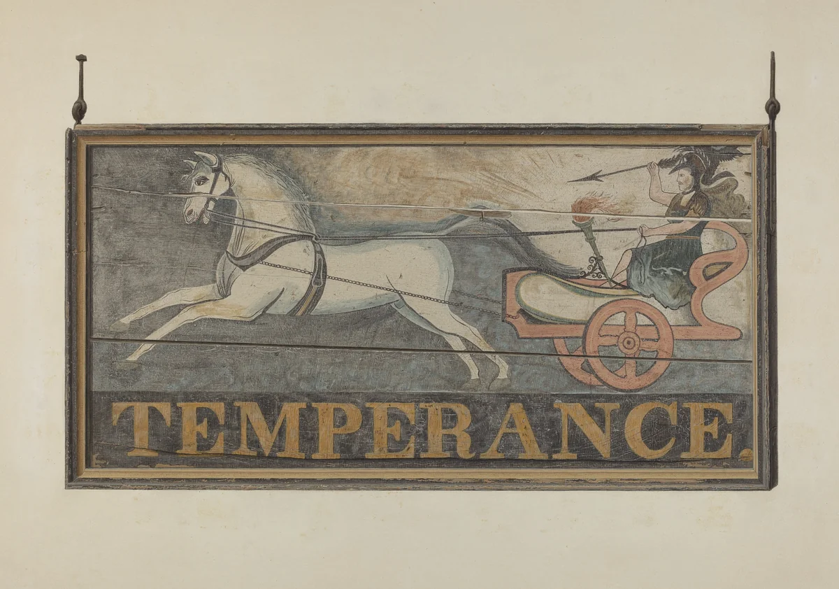 Tavern Sign: "Temperance" by John Matulis, index of american design, 1940