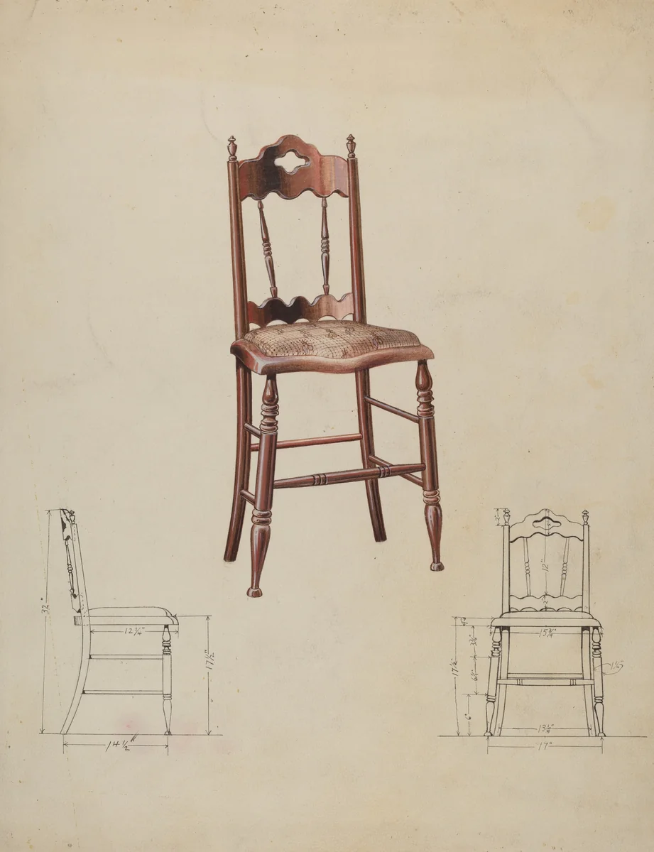 Chair by Wellington Blewett, index of american design, 1941