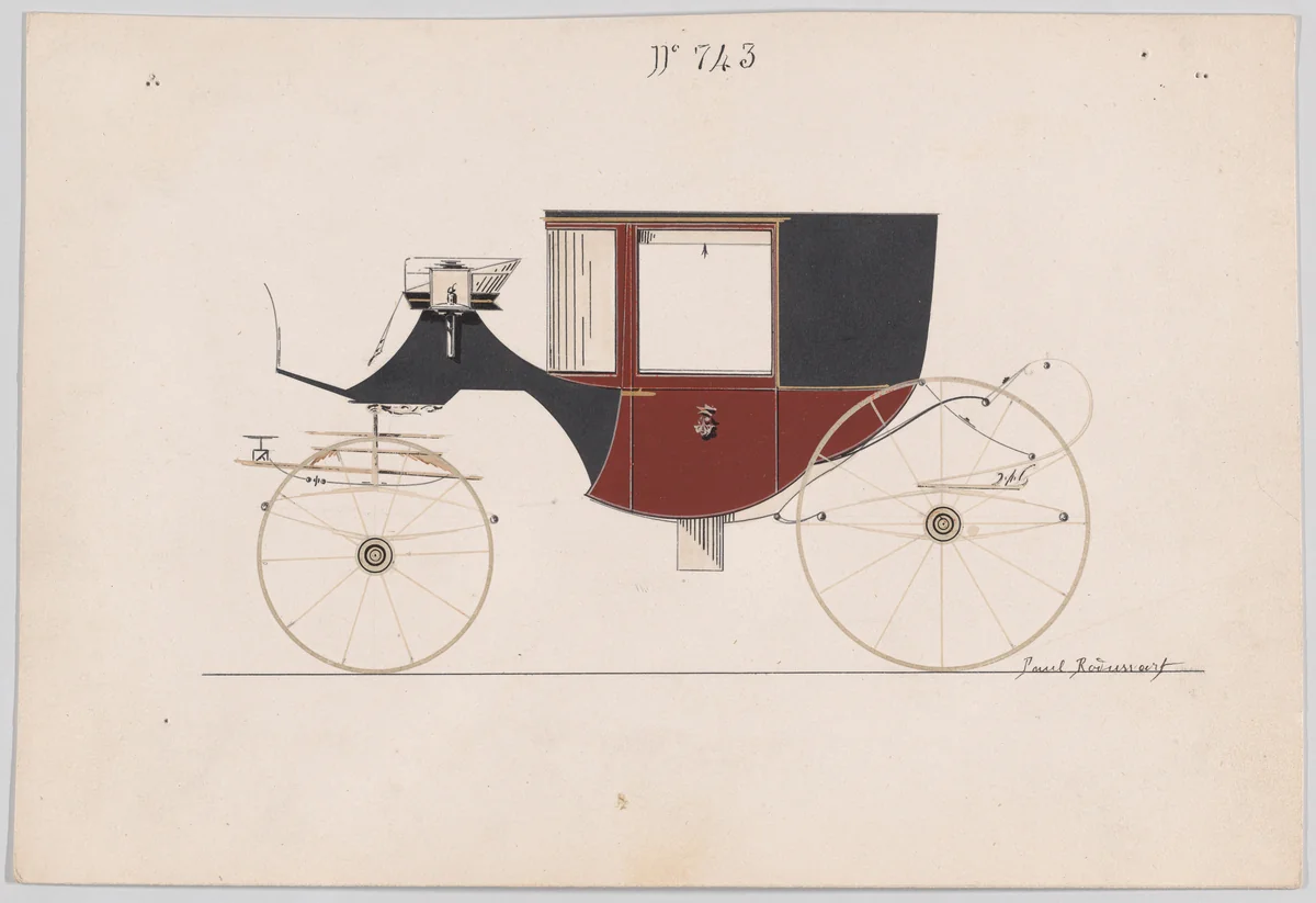Clarence # 743 by Brewster & Co., drawing, 1850-1870
