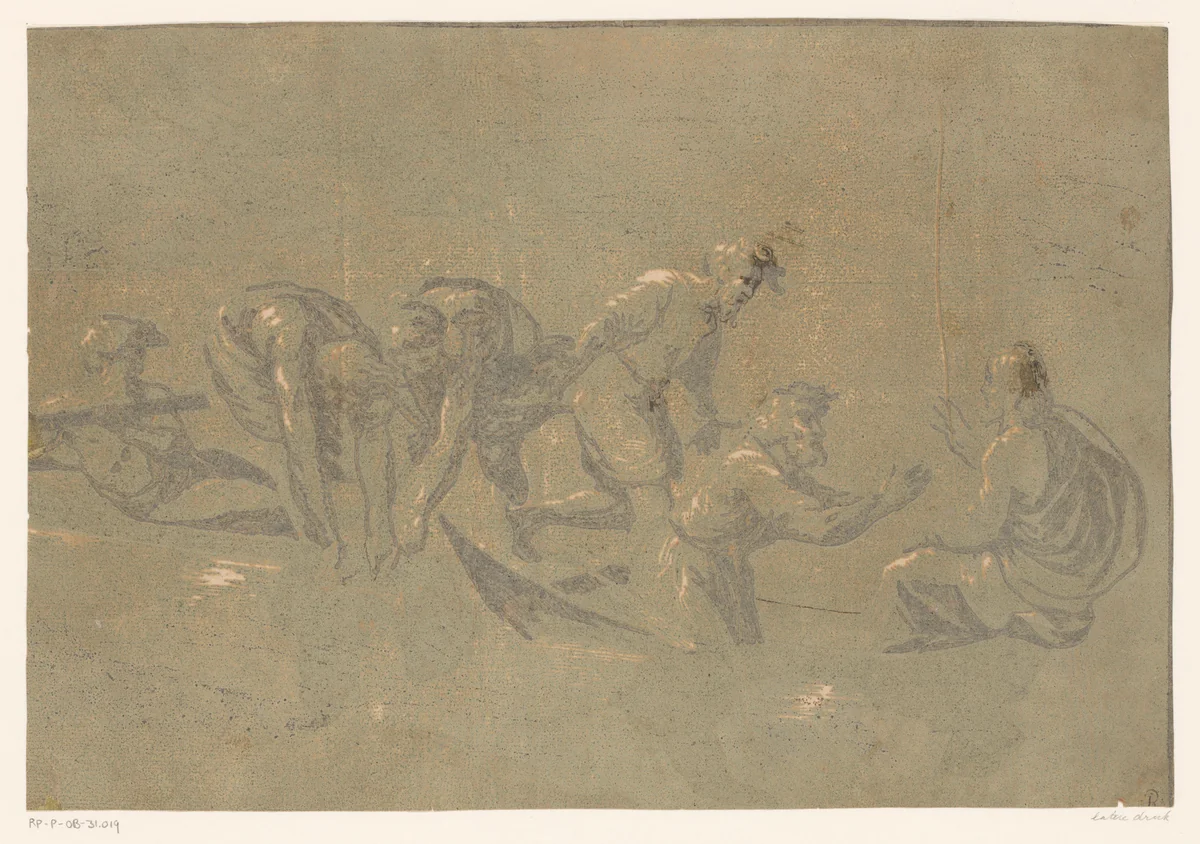 Wonderbare visvangst by Ugo da Carpi, print, 1502-1532