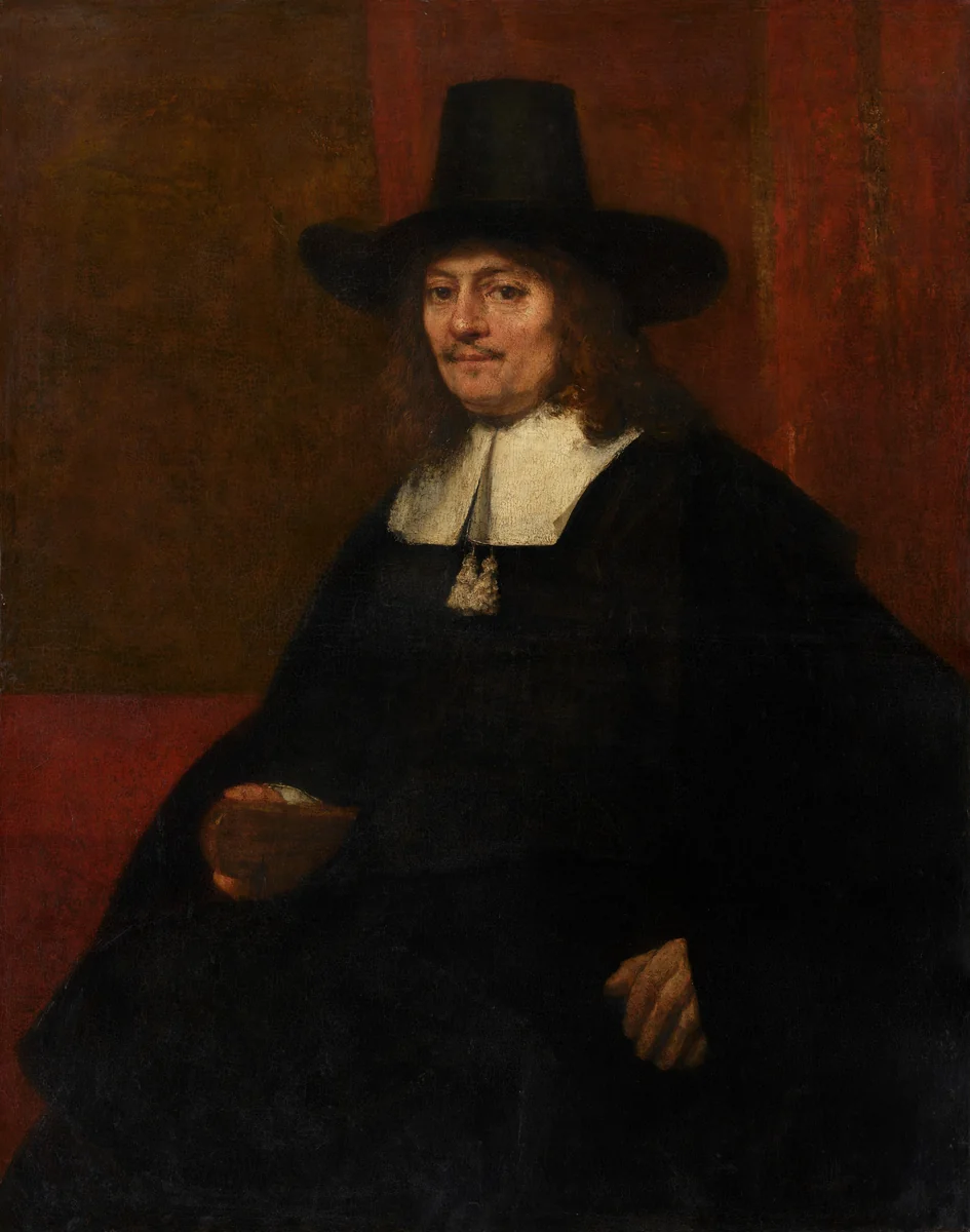 Portrait of a Man in a Tall Hat by Rembrandt van Rijn, painting, 1663
