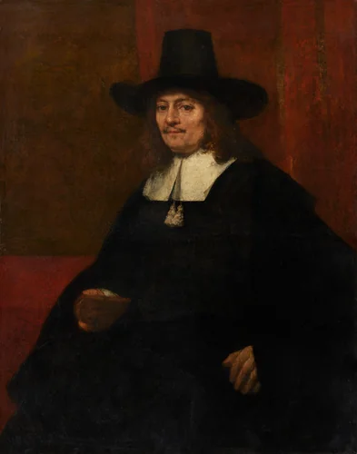Portrait of a Man in a Tall Hat by Rembrandt van Rijn, painting, 1663