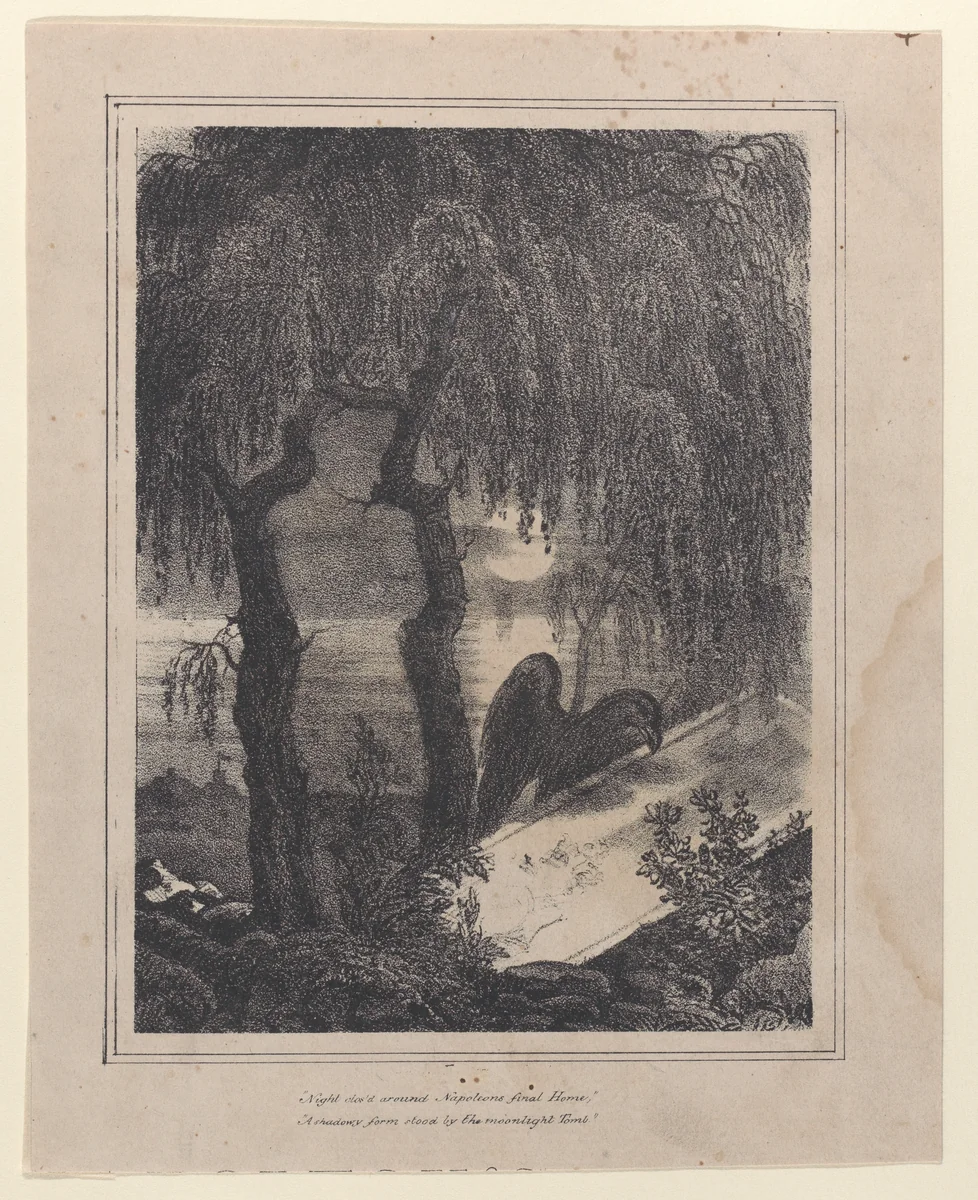 Napoleon's tomb with a hidden silhouette by Francois-Charles Oberthür, print, 1838-1893