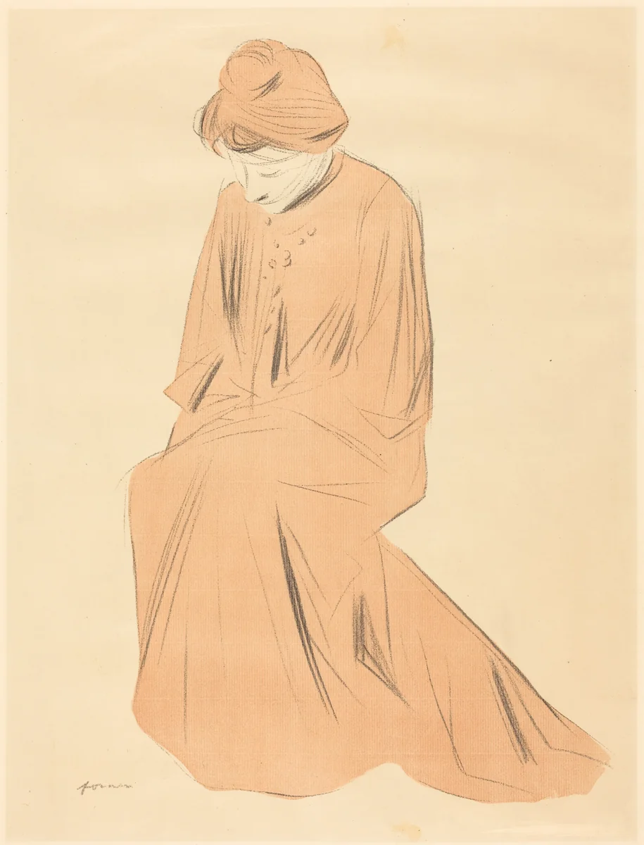 Etude de femme assise (Study of a Seated Woman) by Jean-Louis Forain, print, 1898-1908
