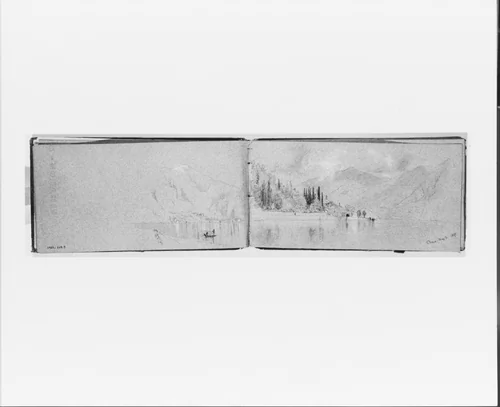 Panorama of Roman Campagna, Nov. 12, 1868 (recto, from sketchbook) by Jervis McEntee, artwork, 1868