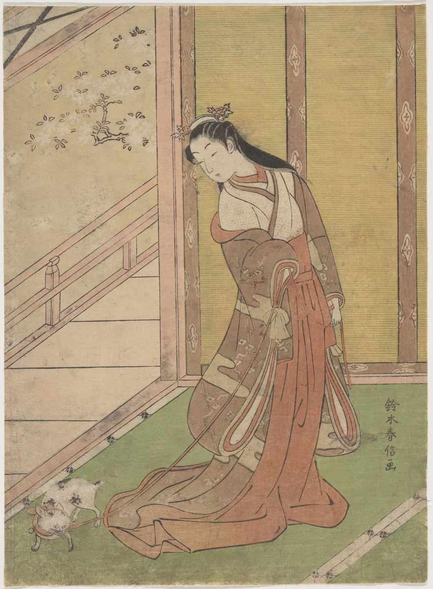 Onna San no Miya (the Third Princess) by Suzuki Harunobu (鈴木春信), print, 1700-1868