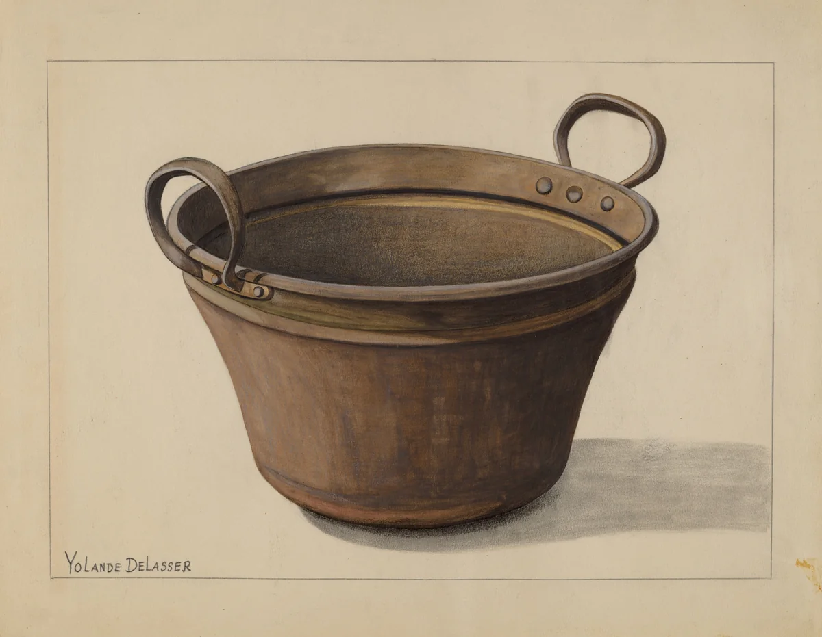 Kettle by Yolande Delasser, index of american design, 1935