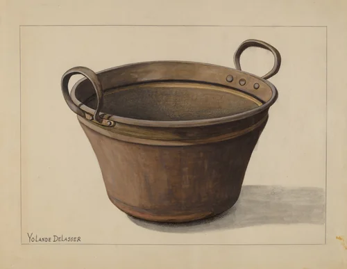 Kettle by Yolande Delasser, index of american design, 1935