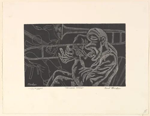Trombone Player by Fred Becker, print, 1935-1940