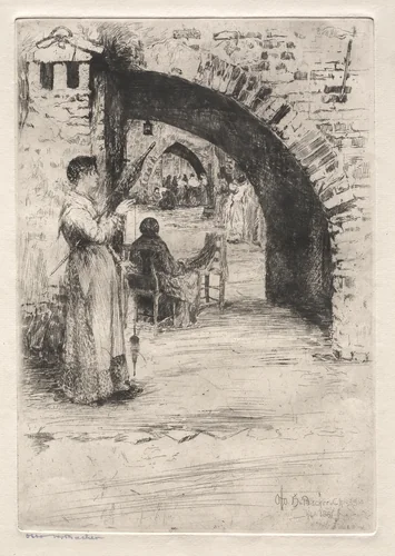 Etchings of Venice: Net Makers by Otto H. Bacher, print, 1881