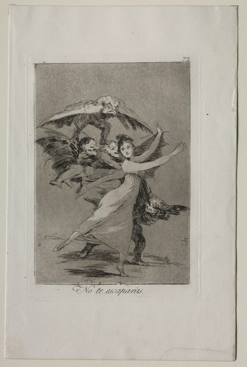 You Will Not Escape, Plate 72 by Francisco de Goya, print, 1799
