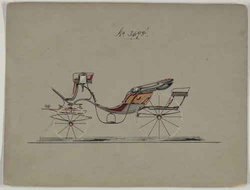Design for Cabriolet or Victoria, no. 3698 by Brewster & Co., drawing, 1881