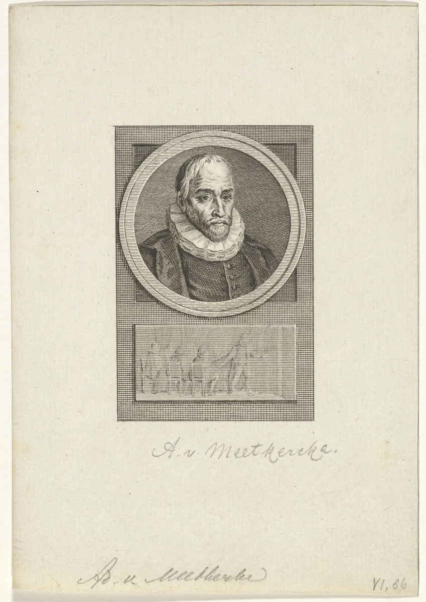 Portret van Adolf van Meetkercke by Reinier Vinkeles, print, 1783-1795