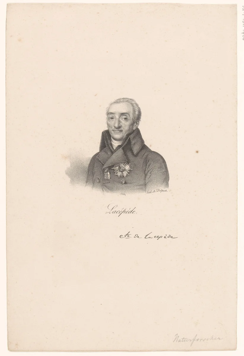 Portret van Bernard-Germain de Lacépède by anonymous, print, 1818-1842