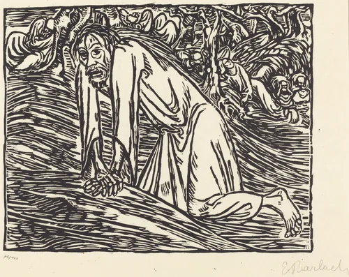 Christ in Gethsemane by Ernst Barlach, print, 1919