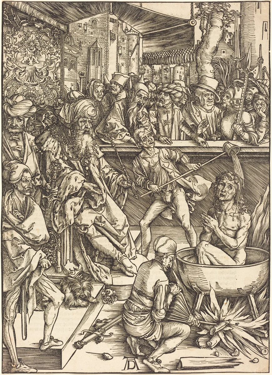 The Martyrdom of Saint John by Albrecht Dürer, print, 1496-1498