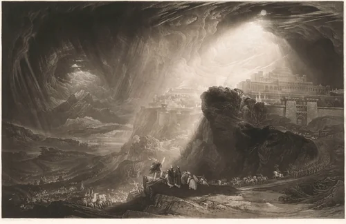 Joshua Commanding the Sun to Stand Still by John Martin, print, 1827
