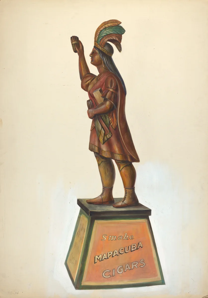 Cigar Store Indian by American 20th Century, index of american design, 1937