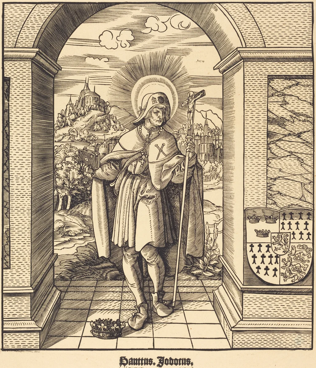 Saint Jodocus by Leonhard Beck, print, 1516-1518