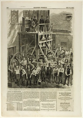 Chime of Thirteen Bells for Christ Church, Cambridge, Massachusetts by Winslow Homer, print, 1860