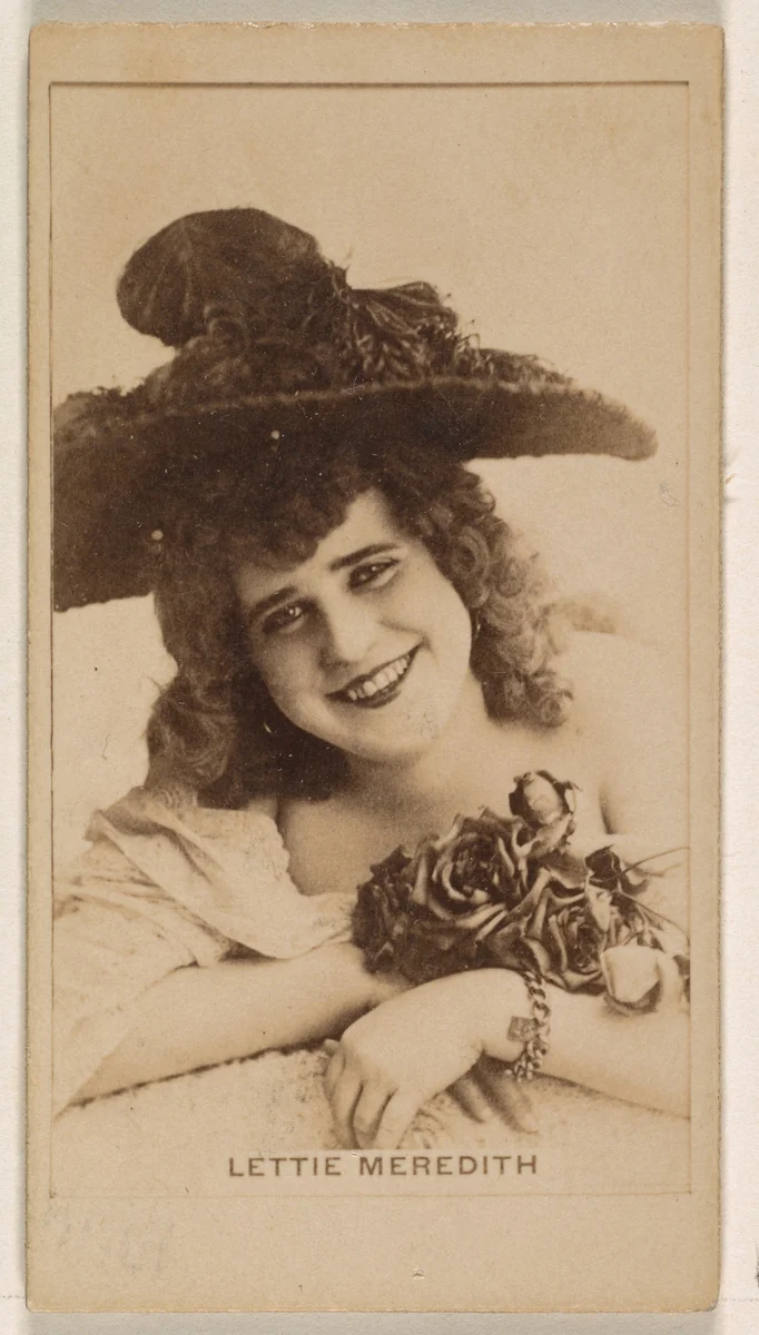 Lettie Meredith, from the Actresses series (N245) issued by Kinney Brothers to promote Sweet Caporal Cigarettes by Kinney Brothers Tobacco Company, photograph, 1890