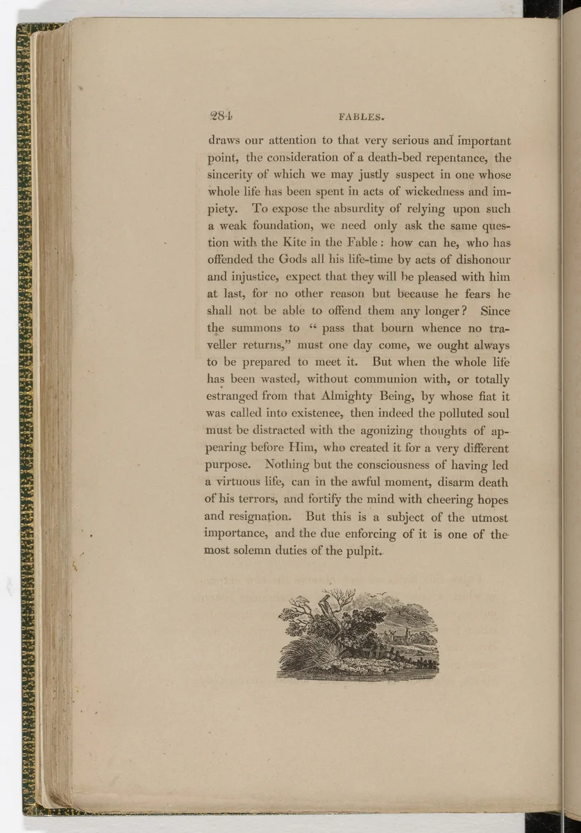 Tailpiece (page 284) from The Fables of Aesop by Thomas Bewick, illustrated book, 1818