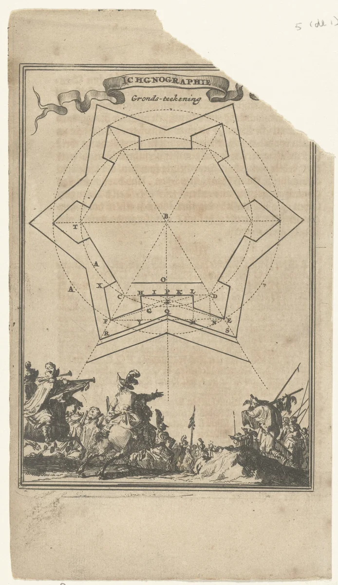 Illustratie voor 'Den Arbeid van Mars' van Allain Manesson Mallet by Romeyn de Hooghe, print, 1672