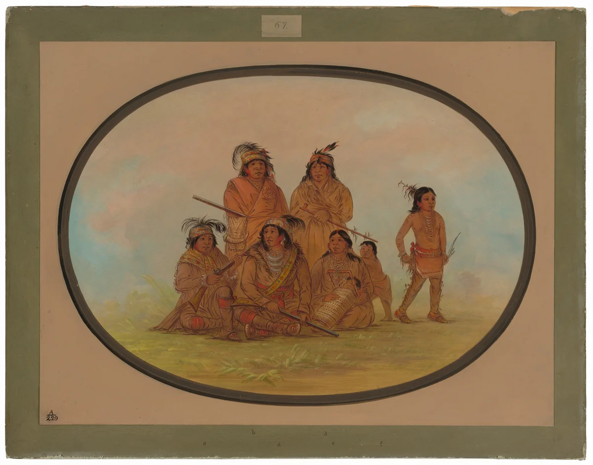 Seminolee Indians, Prisoners at Fort Moultrie by George Catlin, painting, 1861-1869